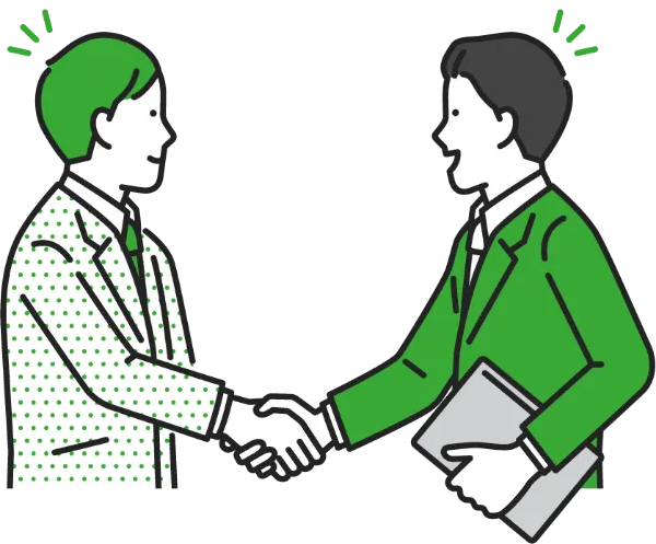 握手を交わす男性2人