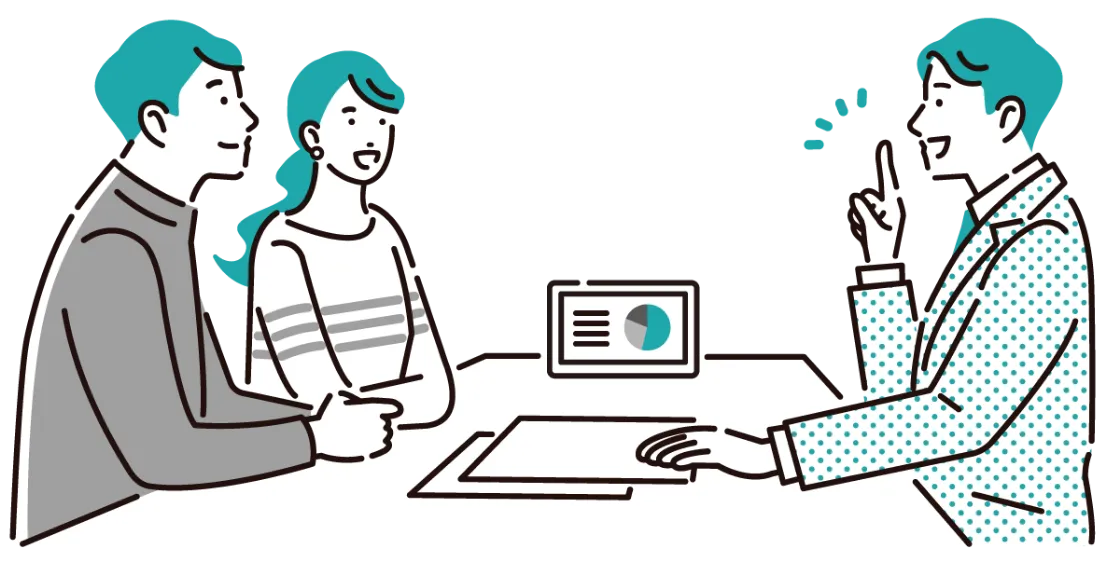 商談をしている成人男女